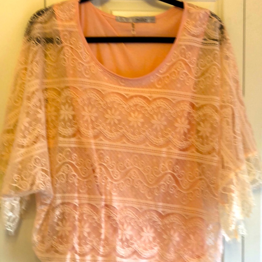 Peach Lace Blouse by Mills